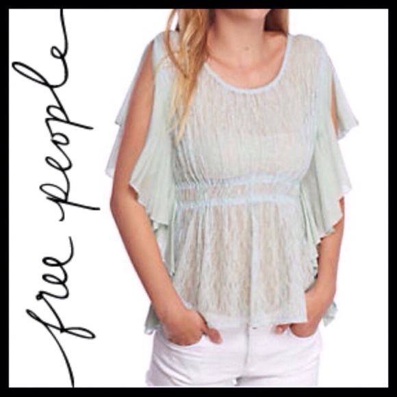 Free People Tops - Free People June Blouse Light Green!.